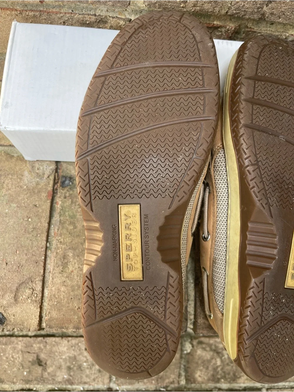 Sperry Top Slider Tan Leather Boat Shoes Men’s Size 10M